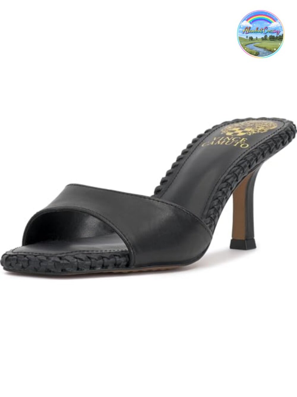 Vince Camuto Emmla Stitched Mule Heeled Sandal Women's Open Toe Slip On